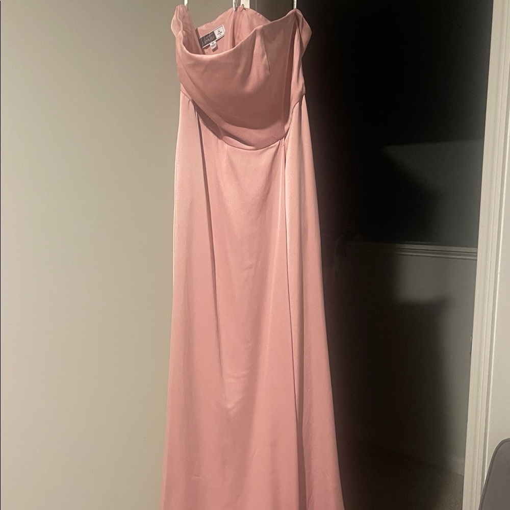 David's Bridal Blush Strapless Gown